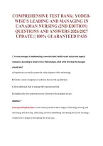 Comprehensive Test Bank&colon; Yoder-&NewLine;Wise&rsquo;s Leading And Managing In&NewLine;Canadian Nursing &lpar;2Nd Edition&rpar;&NewLine;Questions And Answers 2026&sol;2027&NewLine;Update &vert;&vert; 100&percnt; Guaranteed Pass