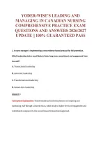 Canadian Nursing EXAM Bundle &vert; Update Questions with complete and Verified solutions&period;