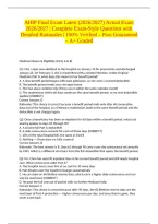 AHIP Final Exam Latest &lpar;2026&sol;2027&rpar; Actual Exam 2026&sol;2027 &vert; Complete Exam-Style Questions with Detailed Rationales &vert; 100&percnt; Verified &ndash; Pass Guaranteed &ndash; A&plus; Graded