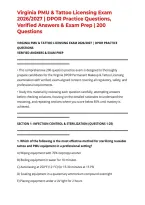 Virginia PMU & Tattoo Licensing Exam 2026&sol;2027 &vert; DPOR Practice Questions&comma; Verified Answers & Exam Prep &vert; 200 Questions