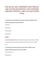 Ess 101 B Lab 2&colon; Sedimentary Rocks&NewLine;Advanced Questions And Answers&NewLine;2026&sol;2027 Update &vert;&vert; 100&percnt; Guaranteed&NewLine;Pass