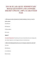 Ess 101 B Lab 4 Quiz&colon; Sedimentary&NewLine;Rocks Questions And Answers&NewLine;2026&sol;2027 Update &vert;&vert; 100&percnt; Guaranteed&NewLine;Pass