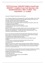 FITZ Exit Exam &vert; 2026&sol;2027 Edition Actual Exam 2026&sol;2027 &vert; Complete Exam-Style Questions with Detailed Rationales &vert; 100&percnt; Verified &ndash; Pass Guaranteed &ndash; A&plus; Graded
