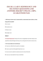 Ess 101 A Lab 5&colon; Seismology And&NewLine;Tectonics Questions And&NewLine;Answers 2026&sol;2027 Update &vert;&vert; 100&percnt;&NewLine;Guaranteed Pass