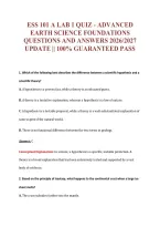 Ess 101 A Lab 1 Quiz - Advanced&NewLine;Earth Science Foundations&NewLine;Questions And Answers 2026&sol;2027&NewLine;Update &vert;&vert; 100&percnt; Guaranteed Pass
