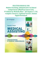 SOLUTION MANUAL FOR Medical Assisting&colon; Administrative & Clinical &NewLine;Competencies &lpar;MindTap Course List&rpar;&comma; 9th Edition by Michelle Blesi &ndash; All Chapters 1&ndash;58 &vert; Complete Answers &vert; Updated Version &vert; Instant Digital Download &NewLine;