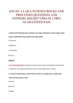 Ess 101 A Lab 3&colon; Igneous Rocks And&NewLine;Processes Questions And&NewLine;Answers 2026&sol;2027 Update &vert;&vert; 100&percnt;&NewLine;Guaranteed Pass