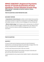 RPNCE 2026&sol;2027 &vert; Registered Psychiatric Nurses of Canada Examination Practice Questions&comma; Correct Solutions & Exam Prep