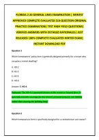 Florida 2-20 General Lines Examination &vert; Newest&NewLine;Approved Complete Evaluated 210-Question Original&NewLine;Practice Examination&vert; Test High Yield Questions&vert;&NewLine;Verified Answers With Detailed Rationales&vert; Just&NewLine;Released 100&percnt; Complete Evaluated Hinted Exam&vert;&NewLine;Instant D
