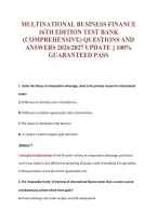 Multinational Business Finance&NewLine;16Th Edition Test Bank&NewLine;&lpar;Comprehensive&rpar; Questions And&NewLine;Answers 2026&sol;2027 Update &vert;&vert; 100&percnt;&NewLine;Guaranteed Pass