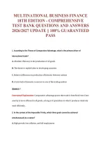 Multinational Business Finance&NewLine;18Th Edition - Comprehensive&NewLine;Test Bank Questions And Answers&NewLine;2026&sol;2027 Update &vert;&vert; 100&percnt; Guaranteed&NewLine;Pass