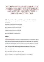 Multinational Business Finance&NewLine;19Th Edition Test Bank Questions&NewLine;And Answers 2026&sol;2027 Update &vert;&vert;&NewLine;100&percnt; Guaranteed Pass