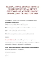 Multinational Business Finance EXAM Bundle &vert; Update Questions with complete and Verified solutions&period;