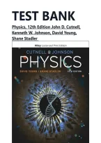 TEST BANK FOR Physics&comma; 12th Edition John D&period; Cutnell&comma; Kenneth W&period; Johnson&comma; David Young&comma; Shane Stadler&vert;&vert;Latest Edition&NewLine;