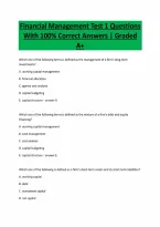Financial Management Test 1 Questions&NewLine;With 100&percnt; Correct Answers &vert; Graded&NewLine;A