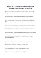 WGU D775 Questions With Correct &NewLine;Answers A&plus; Graded 2026&sol;2026 