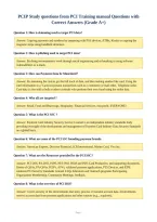 PCIP Study questions from PCI Training manual Questions with&NewLine;Correct Answers &lpar;Grade A&plus;&rpar;