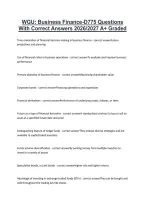 WGU&colon; Business Finance-D775 Questions &NewLine;With Correct Answers 2026&sol;2027 A&plus; Graded 