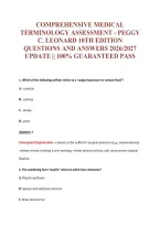 Comprehensive Medical&NewLine;Terminology Assessment - Peggy&NewLine;C&period; Leonard 10Th Edition&NewLine;Questions And Answers 2026&sol;2027&NewLine;Update &vert;&vert; 100&percnt; Guaranteed Pass