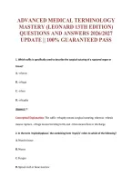 Medical Terminology EXAM Bundle &vert; Update Questions with complete and Verified solutions&period;