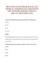 Medical Terminology EXAM Bundle &vert; Update Questions with complete and Verified solutions&period;