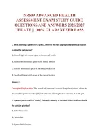 Nr509 Advanced Health&NewLine;Assessment Exam Study Guide&NewLine;Questions And Answers 2026&sol;2027&NewLine;Update &vert;&vert; 100&percnt; Guaranteed Pass