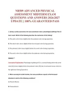 Nr509 Advanced Physical&NewLine;Assessment Midterm Exam&NewLine;Questions And Answers 2026&sol;2027&NewLine;Update &vert;&vert; 100&percnt; Guaranteed Pass