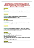 CCIM 101 Financial Analysis Updated Exam &lpar;Updated &rpar; &vert;&NewLine;UPDATED ACTUAL Exam Questions and CORRECT Answers &vert;&NewLine;Comprehensive Review with Solved Questions and Accurate&NewLine;Answers &vert; Grade A&plus; Guaranteed&NewLine;
