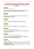 CCIM 101 Financial Analysis Updated Exam 2027 &vert; Detailed&NewLine;Review Guide with Exam Questions and Verified Solutions &vert;&NewLine;Grade A&plus;