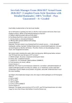 ServSafe Manager Exam 2026&sol;2027 Actual Exam 2026&sol;2027 &vert; Complete Exam-Style Questions with Detailed Rationales &vert; 100&percnt; Verified &ndash; Pass Guaranteed &ndash; A&plus; Graded