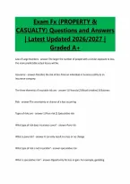 Exam Fx &lpar;PROPERTY &&NewLine;CASUALTY&rpar; Questions and Answers&NewLine;&vert; Latest Updated 2026&sol;2027 &vert;&NewLine;Graded A&plus;
