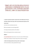 Nr605 Advanced Pharmacology&NewLine;Midterm Comprehensive Exam&NewLine;Questions And Answers 2026&sol;2027&NewLine;Update &vert;&vert; 100&percnt; Guaranteed Pass