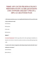 Nr605 EXAM Bundle &vert; Update Questions with complete and Verified solutions&period;