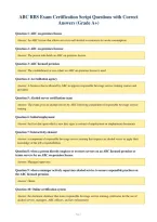 ABC RBS Exam Certification Script Questions with Correct&NewLine;Answers &lpar;Grade A&plus;&rpar;