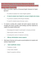 WGU D635 Practices for Inclusive Classrooms Section 2 &vert; Diverse Learning Needs &vert; Exam Prep 2026