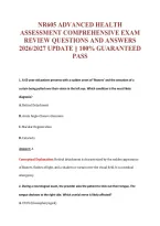 Nr605 Advanced Health&NewLine;Assessment Comprehensive Exam&NewLine;Review Questions And Answers&NewLine;2026&sol;2027 Update &vert;&vert; 100&percnt; Guaranteed&NewLine;Pass