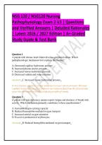 NSG 120 &sol; NSG120 Nursing Pathophysiology Exam 2 V3 &vert; Questions and Verified Answers &vert; Detailed Rationales &vert; Latest 2026 &sol; 2027 Edition &vert; A&plus; Graded Study Guide & Test Bank