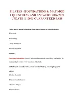 Pilates - Foundations & Mat Mod&NewLine;1 Questions And Answers 2026&sol;2027&NewLine;Update &vert;&vert; 100&percnt; Guaranteed Pass