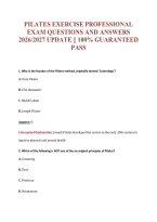 Pilates Exercise Professional&NewLine;Exam Questions And Answers&NewLine;2026&sol;2027 Update &vert;&vert; 100&percnt; Guaranteed&NewLine;Pass