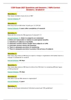 CCRP Exam 2027 Questions and Answers &vert; 100&percnt; Correct&NewLine;Answers &vert; Graded A&plus;