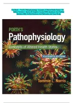Complete Test Bank &mdash; Porth&rsquo;s Pathophysiology&colon; Concepts of Altered Health States&vert; 11th&NewLine;Edition &vert;ISBN&colon; 9781975176860&vert;Tommie L&period; Norris &vert;All Chapters Covered With Questions And Verified&NewLine;Solutions With Verified Solutions And Detailed Rationales And Case Stud