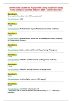 Certification Course for Playground Safety Inspectors Study&NewLine;Guide Complete Verified Answers 2027 &vert; Correct Answers