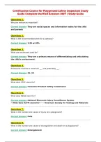 Certification Course for Playground Safety Inspectors Study&NewLine;Guide Complete Verified Answers 2027 &vert; Study Guide
