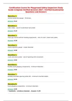 Certification Course for Playground Safety Inspectors Study&NewLine;Guide Complete Verified Answers 2027 &vert; Verified Examination&NewLine;Questions and Answers