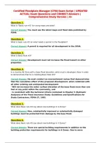 Certified Floodplain Manager &lpar;CFM&rpar; Exam Script &vert; UPDATED&NewLine;ACTUAL Exam Questions and CORRECT Answers &vert;&NewLine;Comprehensive Study Version &vert; A&plus;