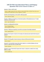 ABCTE PTK Exam Educational Theory and Pedagogy&NewLine;Questions with Correct Answers &lpar;Grade A&plus;&rpar;