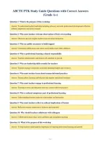 ABCTE PTK Study Guide Questions with Correct Answers&NewLine;&lpar;Grade A&plus;&rpar;