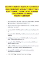 Security Forces Block 1 Test Study &NewLine;Guide 2026&sol;2027 Accurate Questions &NewLine;With Correct Detailed Solutions &vert;&vert; &NewLine;100&percnt; Guaranteed Pass &NewLine;<Newest Version> 