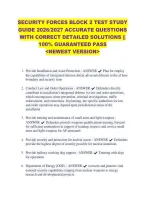 Security Forces Block 2 Test Study &NewLine;Guide 2026&sol;2027 Accurate Questions &NewLine;With Correct Detailed Solutions &vert;&vert; &NewLine;100&percnt; Guaranteed Pass &NewLine;<Newest Version> 