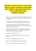 Security Forces Block 3 Test Study &NewLine;Guide 2026&sol;2027 Accurate Questions &NewLine;With Correct Detailed Solutions &vert;&vert; &NewLine;100&percnt; Guaranteed Pass &NewLine;<Newest Version> 